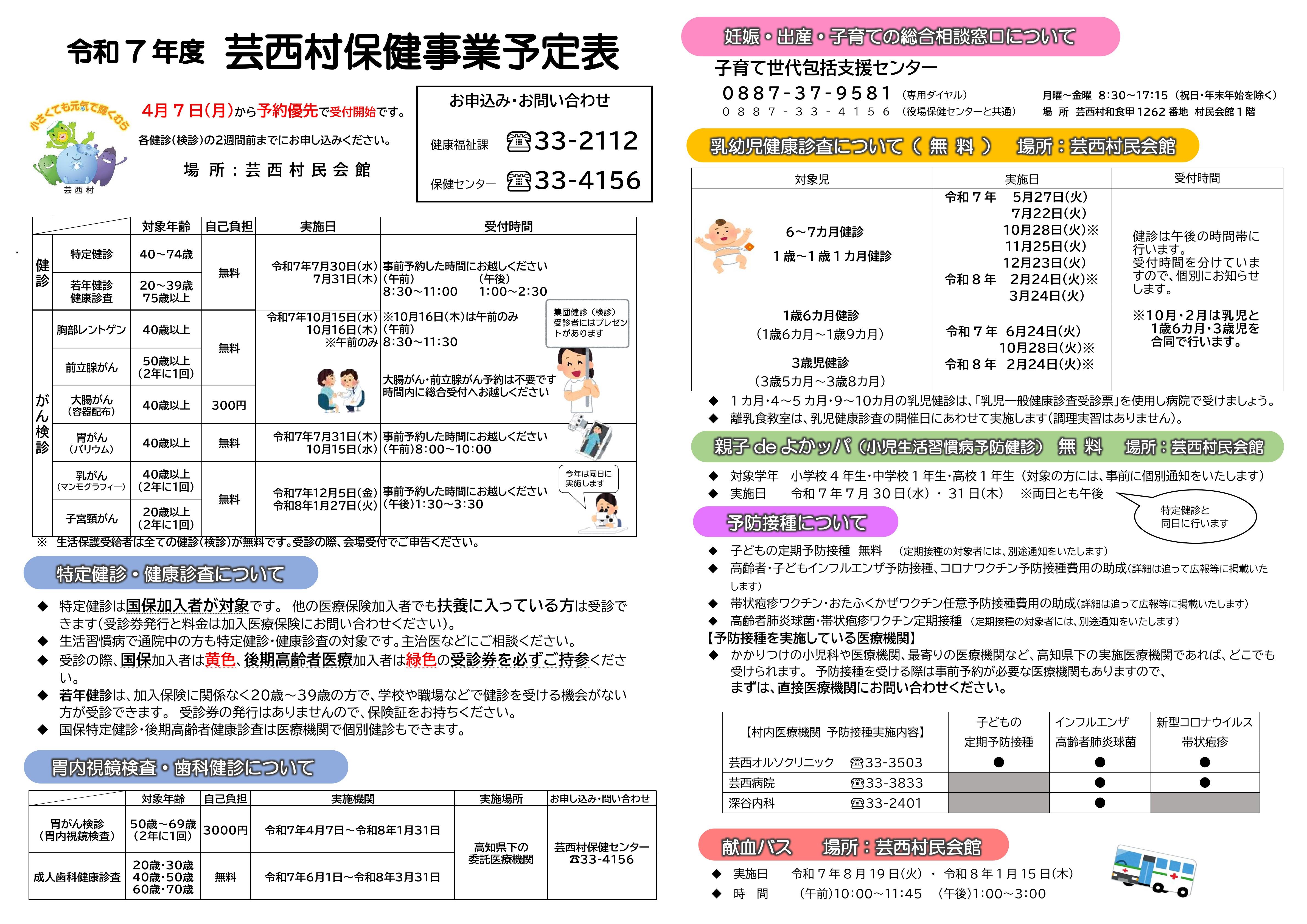 令和7年度保健事業(検診など)について