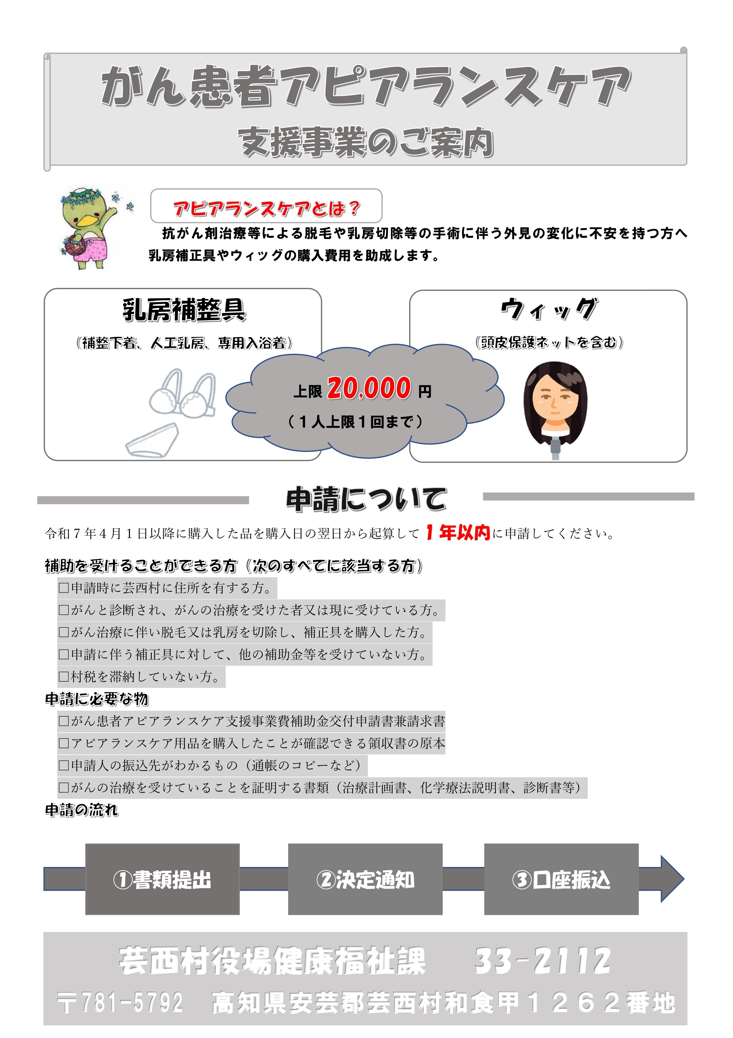 芸西村がん患者アピアランスケア支援事業について